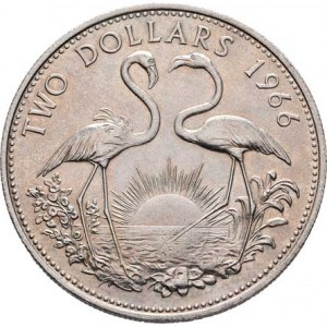 Bahamy, Elizabeth II., 1952 -, 2 Dolar 1966, KM.9 (Ag925), 29.983g, nep.hr.,