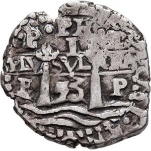 Bolivie, Filip IV., 1621 - 1665, Real (16)53 P-E, tzv. lodní peníz, mincov. Potosí,