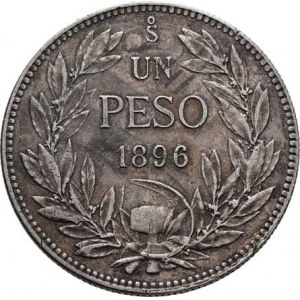 Chile, republika, 1818 -, Peso 1896 So, Santiago, KM.152.1 (Ag835), 20.166g,