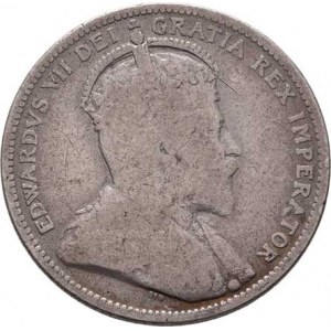 Kanada, Edward VII., 1901 - 1910, 25 Cent 1910, KM.11a (Ag925), 5.575g, rysky, patina