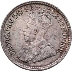 Kanada, George V., 1910 - 1936, 5 Cent 1920, KM.22a (Ag800), 1.166g, skvrnky, patina,