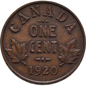 Kanada, George V., 1910 - 1936, Cent 1920, KM.28 (bronz), 3.204g, pěkná patina, téměř