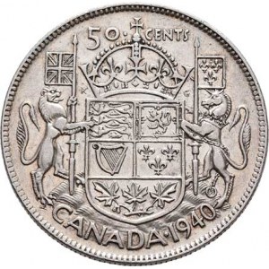 Kanada, George VI., 1936 - 1952, 50 Cent 1940, KM.36 (Ag800), 11.587g, dr.hr.,