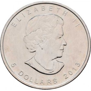 Kanada, Elizabeth II., 1952 -, 5 Dolar 2013 - unce - javorový list, KM.1525 (Ag999,