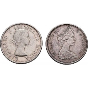 Kanada, Elizabeth II., 1952 -, 50 Cent 1964, 1966 - malý znak, KM.56,63 (Ag800),