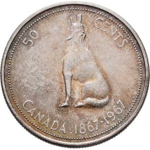 Kanada, Elizabeth II., 1952 -, 50 Cent 1967 - 100 let Kanady - vlk, KM.69 (Ag800),