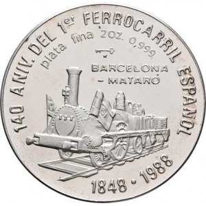 Kuba, republika, 1898 -, 20 Peso 1988 - 140 let španělských železnic, KM.233
