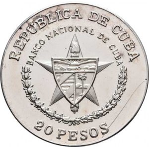 Kuba, republika, 1898 -, 20 Peso 1988 - 140 let španělských železnic, KM.233