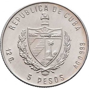 Kuba, republika, 1898 -, 5 Peso 1985 - plachetnice Santisíma Trinidad, KM.119