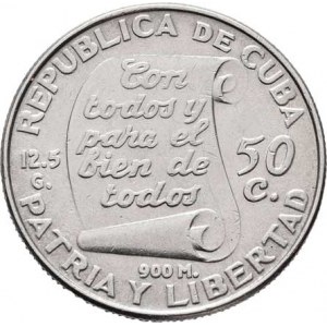 Kuba, republika, 1898 -, 50 Centavos 1953 - 100 let narození Jose Martího,