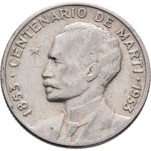Kuba, republika, 1898 -, 25 Centavos 1953 - 100 let narození Jose Martího,