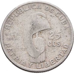 Kuba, republika, 1898 -, 25 Centavos 1953 - 100 let narození Jose Martího,