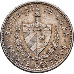 Kuba, republika, 1898 -, 20 Centavos 1949, KM.13.2 (Ag900), 4.989g, nep.hr.,
