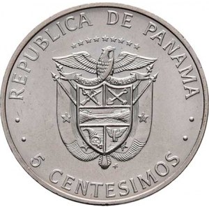 Panama, republika, 1903 -, 5 Centesimos 1975 - Carlos J. Finlay, KM.35.1 (CuNi),