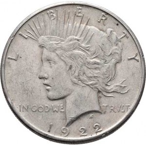 USA, Dolar 1922 - Mírový, KM.150 (Ag900), 26.781g,