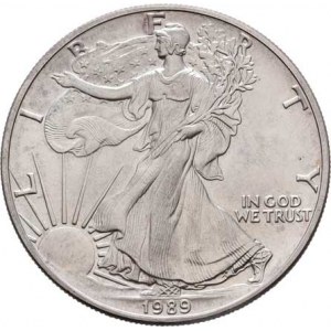 USA, Dolar 1989, KM.273 (Ag999, 1 unce), 31.205g