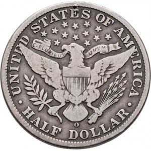 USA, 1/2 Dolar 1908 O - Barber, KM.116 (Ag900), 11.976g,