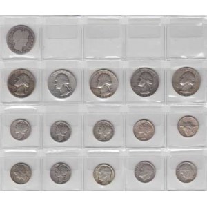 USA, 1/4 Dolar 1898, 1944,1947,1950,1952,1954, 10 Cent