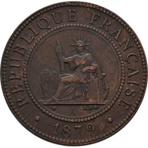 Francouzská Kočinčína, Centime 1879 A, Paříž, KM.4 (bronz), 10.006g,