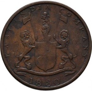 Indie - Britská východoindická společnost - Bombay, 1/4 Anna, AH.1246 = 1830, KM.231.1, 6.411g, dr.