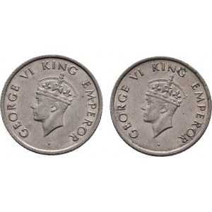 Indie, George VI., 1936 - 1952, 1/4 Rupie 1946, 1947, KM.548 (Ni), 2.960g, 2.858g,