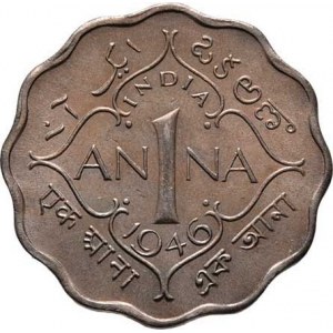 Indie, George VI., 1936 - 1952, Anna 1946, KM.538 (CuNi), 3.785g, patina