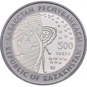 Kazachstán, republika, 1991 -, 500 Tenge 2011 - 50.výročí letu Jurie Gagarina,