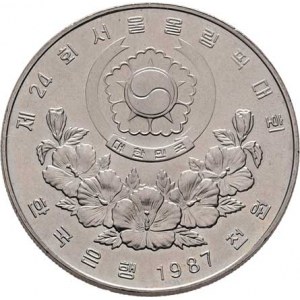 Korejská republika, 1000 Won 1987 - LOH Soul 1988 - házená, KM.48 (CuNi),