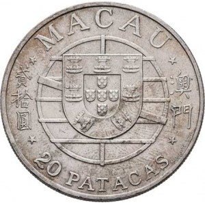 Macao - portugalská kolonie, 20 Patacas 1974 - most do Taipy, KM.8 (Ag650),
