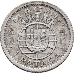 Macao - portugalská kolonie, 1 Pataca 1952, KM.4 (Ag720), 3.067g, pěkná patina