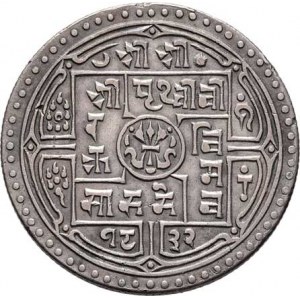 Nepál, Prithvi Bir Bikram, 1881 - 1911, 2 Mohar, SE.1832 (= 1910), KM.656, Ag 29mm, 10.733g,