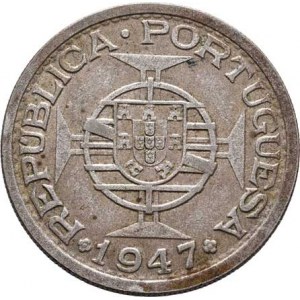 Portugalská Indie, kolonie republiky, 1908 -, Rupie 1947, KM.27 (Ag500), 11.906g, dr.hr.,