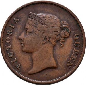 Straits Setlements, Victoria, 1837 - 1901, Cent 1862, KM.6 (měď), 9.229g, nep.hr., nep.rysky,