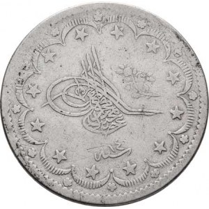 Turecko, Abdul Medžid, 1839 - 1861, 20 Piastr AH.1255, rok vlády 14 (= 1852), KM.675,