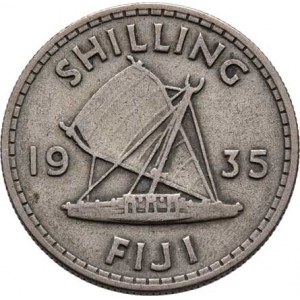 Fiji, George V., 1910 - 1936, Shilling 1935, KM.4 (Ag500), 5.544g, nep.hr.,