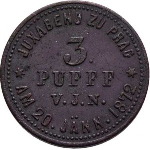 Praha, Neumann J. - numismatik - 3 Pufff 1872 - upomínka na