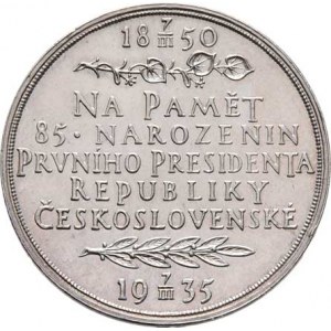 Československo - medaile s portrétem T.G.Masaryka, Španiel - na 85.narozeniny 1935 - poprsí zprava,