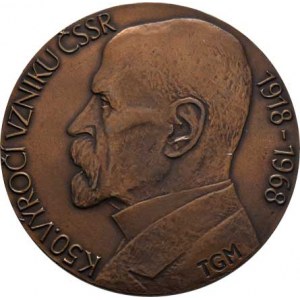 Československo - medaile s portrétem T.G.Masaryka, Synek a Vitanovský - 50.výročí vzniku ČSSR 1968