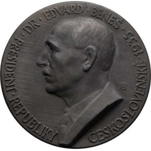 Československo - medaile s portrétem Edvarda Beneše, Brůha - volba presidentem ČSR 1935 - portrét z