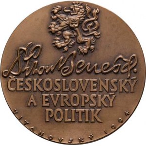 Česká republika - medaile s portrétem Edvarda Beneše, Vitanovský 1994 - hlava mírně zleva, vročení