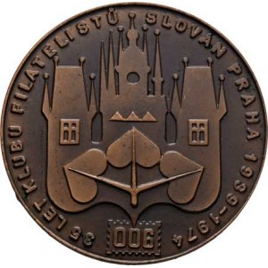 Filatelistické medaile, plakety a odznaky, Praha 1974 - 35 let klubu filatelistů Slovan,