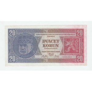 Československo - bankovky Národ. banky Československé, 20 Koruna 1926, série Ge, BHK.21b2, He.21c2,