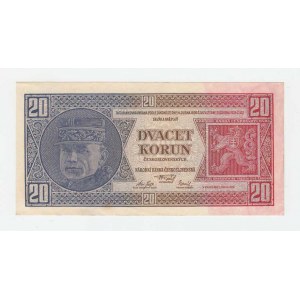 Československo - bankovky Národ. banky Československé, 20 Koruna 1926, série Rd, BHK.21b2, He.21c2,