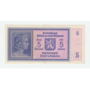 Protektorát Čechy a Morava, 1939 - 1945, 5 Koruna (1940) - sér. B019, BHK.31, He.33a neperf.