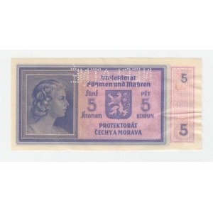 Protektorát Čechy a Morava, 1939 - 1945, 5 Koruna (1940) - série B010, BHK.31, He.33a.s2,