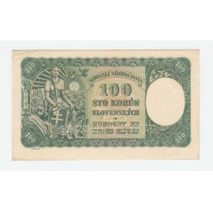 Slovenská republika, 1939 - 1945, 100 Koruna 1940, 2.vyd., sér. A3, BHK.49aA,