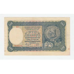 Slovenská republika, 1939 - 1945, 100 Koruna 1940, 2.vyd., sér. H7, BHK.49aB,