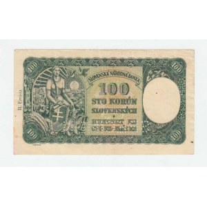 Slovenská republika, 1939 - 1945, 100 Koruna 1940, 2.vyd., sér. H7, BHK.49aB,