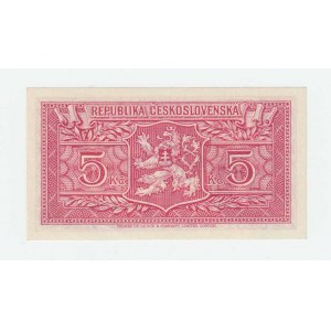 Československo - státovky londýnské emise, 5 Koruna (1945), série XL, BHK.70, He.75a, neperf.