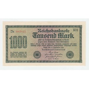 Německo, 1000 Marka 15.9.1922, Pick.76f, Ros.75o - série KH/Dc